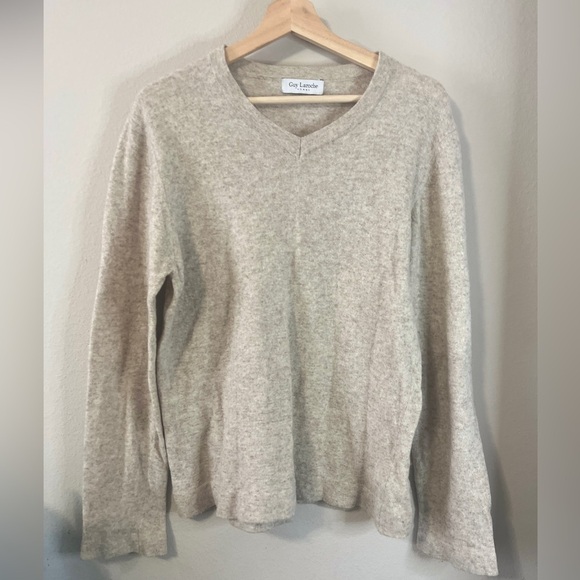 Guy Laroche homme Tan wool pull over sweater, size medium - Picture 1 of 8